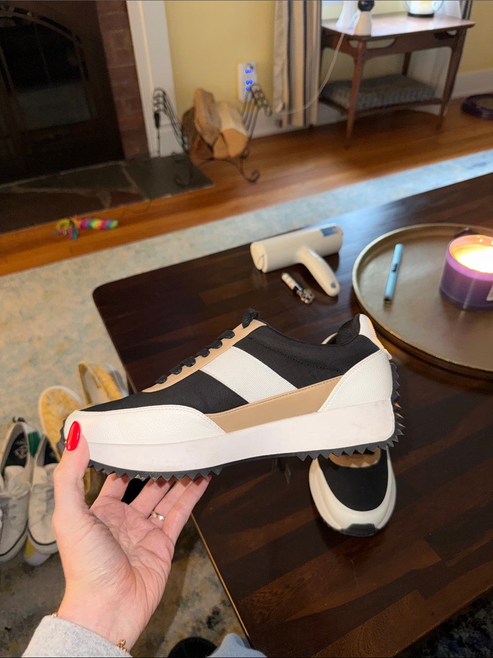 Dolce Vita Women's Sneakers in Black, White & Tan - Picture 2 of 5
